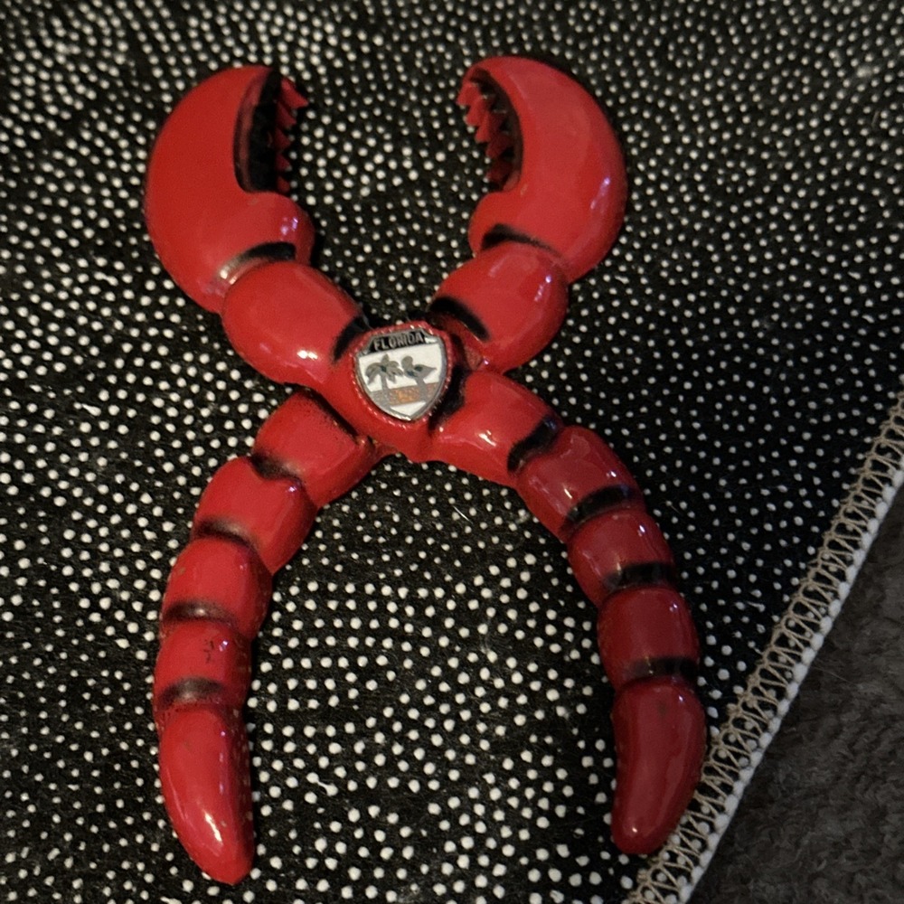 Heavy Duty Lobster Claw Nut / Seafood Cracker Red Metal From Florida